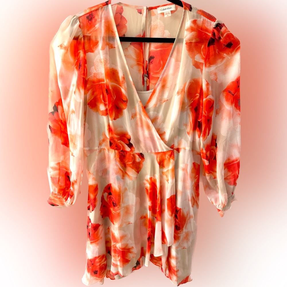 Calvin Klein Floral A line dress